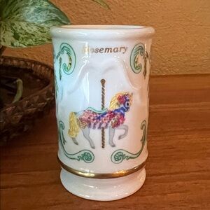 Lenox Porcelain Carousel Horse Rosemary Spice Jar with Gold Trim Without Lid